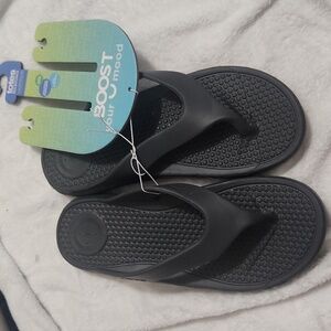 NEW! Totes Sol Bounce Thong Flip Flop Charcoal Gray Mens Sz 10